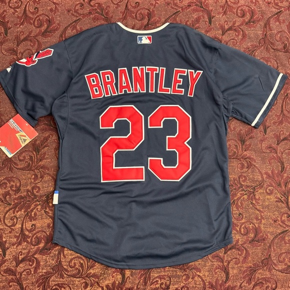 VTG Cleveland Indians Michael Brantley Majestic Performance Apparel MLB Jersey - Picture 2 of 5